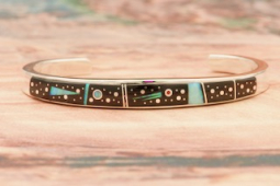 Calvin Begay Night Sky Design Sterling Silver Bracelet
